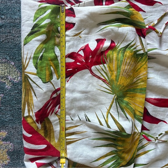 House of Harlow 1960 Midi Dress Size M Linen-Blend Cut Out Smocked Back - Picture 7 of 9